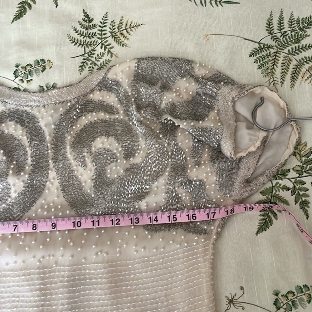 VINTAGE - OLEG CASSINI SILK BEADED DRESS - Picture 15 of 15